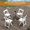 4 Pack Folding Chairs Dining Chair Set w/ Padded Seat & Back-White