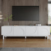 TV Stand 169cm TV Unit Cabinet Storage Sideboard White Wave-Shaped Doors Modern
