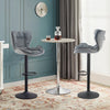 2x Bar Stools Faux Leather Gas Lift Adjustable Pub Chair Frosting Base Swivel