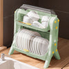 Dish Drying Rack Double Layer Bowl Drainer Tableware Storage Organizer Cupboard