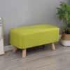 Small Linen Fabric Padded Footstool Footrest Pouffe Wooden Leg StoolHall Chair
