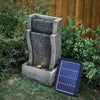 Solar Garden Water Feature Fountain with LED Light Cascading Stone Outdoor ECO