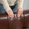 Compact Small Sofa with Solid Wood Frame, Vintage 2 Seater Sofa Brown