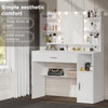 Dressing Table w/ LED Lights Mirror,Makeup Vanity Table w/ Shelves & Drawer Szrh