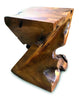 Teak Root Side Table - Z Shaped Twist Stool 40cm - Indoor & Outdoor