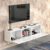 140cm White Floating TV Unit Cabinet Wall Mounted TV Stand with LED Lights UK