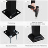 Iron Handrail Picket 4 or 5 Steps Stair Railing Hand Rail for Outdoor Garden UK