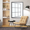 Window Style Wall Mirror Glass Windowpane Metal Frame Indoor Outdoor Decoration
