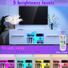 High Gloss White TV Stand Cabinet Unit Doors Storage with RGB LED Cupboard