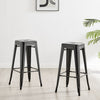 2x Colton 'Tolix' Style Black Metal Bar Stools - Seconds
