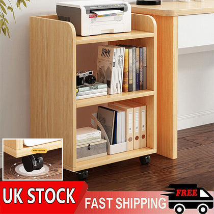 3 Layer Office Bookshelf Storage Rack Magazine Document Holder Case w/ Pulley UK