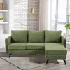Corner Sofa Reversible Chaise Lounge 3-Seater Fabric L-Shaped Couch Seat Green