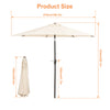 2.7M Round Garden Parasol Sun Shade Patio Hanging Umbrella with Crank Tilt Base