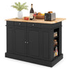 Kitchen Island Storage Cabinet Kitchen Island Table w/Drop Leaf Countertop Black
