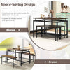 Wooden Kitchen Table Set 3 PCS Dining Table with 2 benches