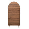 Modern Walnut Wardrobe 79x50x175cm: Fabric Doors, Storage Drawer, Wooden Legs