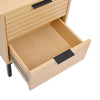 2 Drawers Wooden Bedside Cabinet Bedroom Furniture Storage Nightstand Metal Legs