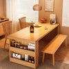 New Dining Table with Storage Cabinet Kitchen Table W/ Side Cupboard Wooden Desk