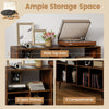 Turntable Stand with Vinyl Storage Shelves-Coffee