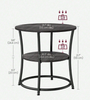 End Table With 2 Shelves, Small Round Table For Living Room, Bedroom
