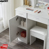 Large Dressing Table Vanity Makeup Desk With 3 Color Modes LED Light Mirror