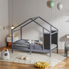 Kid House Bed Frame Single Bed Solid Wood House Shape Toddler Child Floor Frame