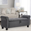 Linen Upholstered Ottoman Stool Bed End Chair Storage Box Side Window Bench Seat