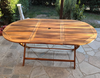 Large Garden Dining Table Solid Wood Folding Rustic Wooden Oval Patio Furniture