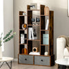 Costway 12 Tier Bookshelf Open Storage Wood Bookcase Organizer Display Shelf