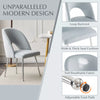 Dining Chair Thick Upholstered Kitchen Chair with Metal Legs Light Grey Set of 2