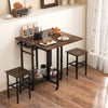 3 Piece Dining Table Set Extendable Kitchen Table Folding Breakfast Table