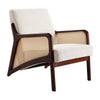 Wooden Frame Accent Armchair Corduroy/Linen Upholstered Padded Single Sofa Chair