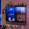 RGB Light Gaming Storage Rack Wall Mounted Floating Adjustable Shelves Remote