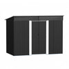 8.5x4ft Anthracite Garden Storage Shed Pent Roof Tools Shed with Acrylic Window