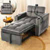 Single Convertible Sofa Bed, 3-in-1 Pull Out Sleeper Armchair with Cup Holders
