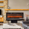 36, 40, 50, 60, Inch Electric Wall Glass Fire Black Frame Media Insert Mounted