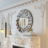 Round Wall Mirror Bevelled Decorative 3D Mirrored Glass Sunburst Vanity Mirror