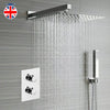 Modern Shower Mixer Square Bathroom Concealed Twin Head Valve Set