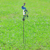 Outdoor Solar Peacock Stake Light with Rain Gauge Art Iron LED Pathway Lawn Lamp