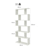 6-Tier Bookcase Freestanding S-Shaped Bookshelf Multifunctional Display Rack