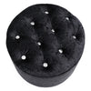 Round Pouffe Footstool Crushed Velvet Dressing Table Chair Vanity Stool Footrest