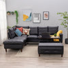 L-Shaped Corner Sofa, Sectional Couch with Built-in USB Port Chaise