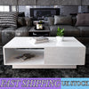 Modern High Gloss Rectangular Tea Table Coffee Table Storage Living Room(White)