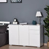 Side Cabinet with 2 Door Cabinet and 2 Drawer for Home Office White