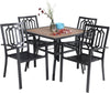 Dinning Set Metal Patio Table Chairs Set Larger Square Metal Patio Furniture Set