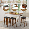 78CM Woven Saddle Stool Set of 2 Backless Bar Stools Counter Height Stools Brown