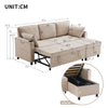 Pull Out Sofa Bed L Shape Corner Sofa with Reversible Chaise with Storage Beige