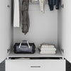 Bedroom White 2 Door 2 Drawer Wardrobe with Hanging Rail Large Storage Cupboards