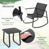 3 Piece Patio Rocking Set 2 Rocking Bistro Chairs & Glass-Top Table Furniture