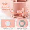 Round Spinning Corner Bookcase Kids Rotating Bookshelf Pink